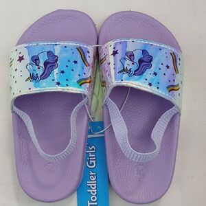 Unicorn Toddler Girls' Purple Slide Sandals